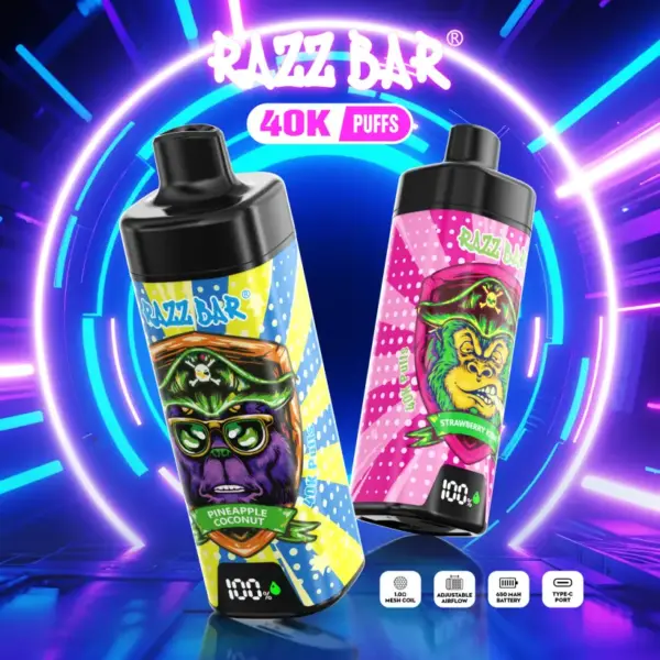 Razz Bar 40k Trekjes Wegwerp Vape Met Slim Scherm Gratis Verzending