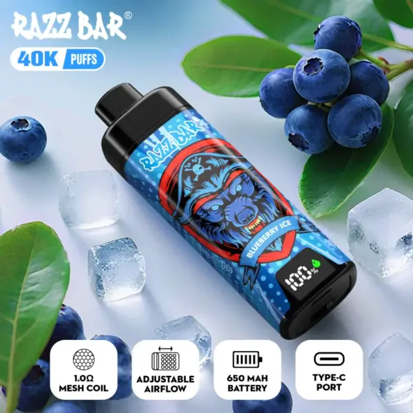 Razz Bar 40k Trekjes Wegwerp Vape Met Slim Scherm Gratis Verzending