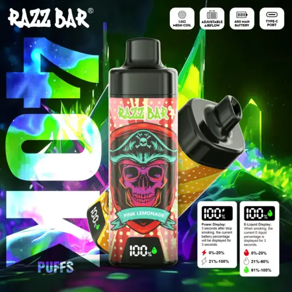 Razz Bar 40k Trekjes Wegwerp Vape Met Slim Scherm Gratis Verzending