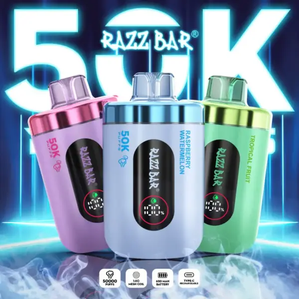 Razz Bar 50000 Trekjes Oplaadbare Wegwerp Vape Groothandel Gratis Verzending China Magazijn