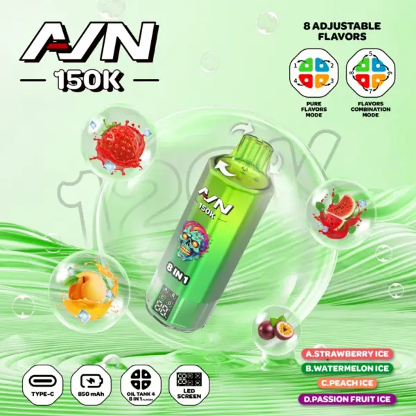 Aivono 150k Trekjes 8 In 1 AIM Wegwerp Vape Gratis Verzending