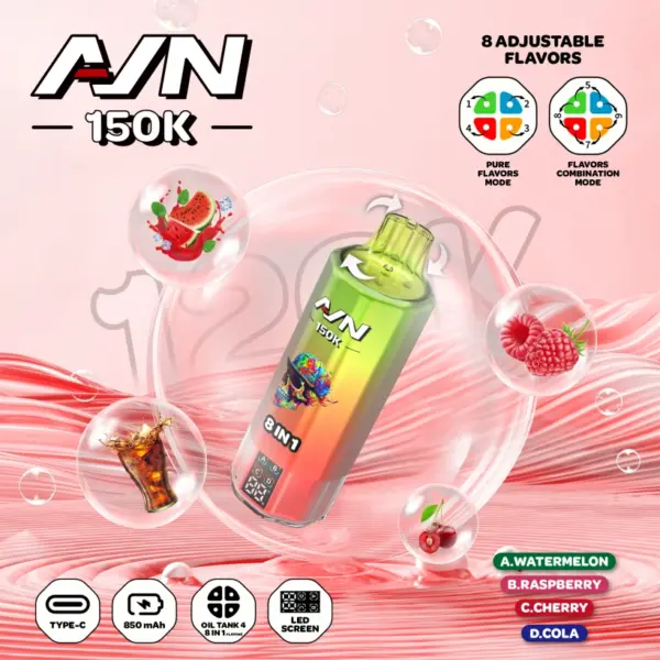 Aivono 150k Trekjes 8 In 1 AIM Wegwerp Vape Gratis Verzending