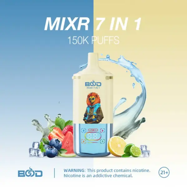 BOOD 150K Trekjes MIXR 7 In 1 Smaken Wegwerp Vape Groothandel Gratis Verzending