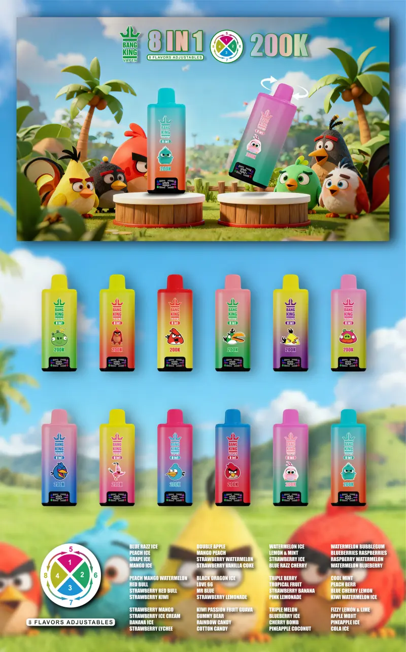 Bang King 200k Puffs 8 in 1 Beste Wegwerp Vape Winkel Gratis Verzending China Magazijn