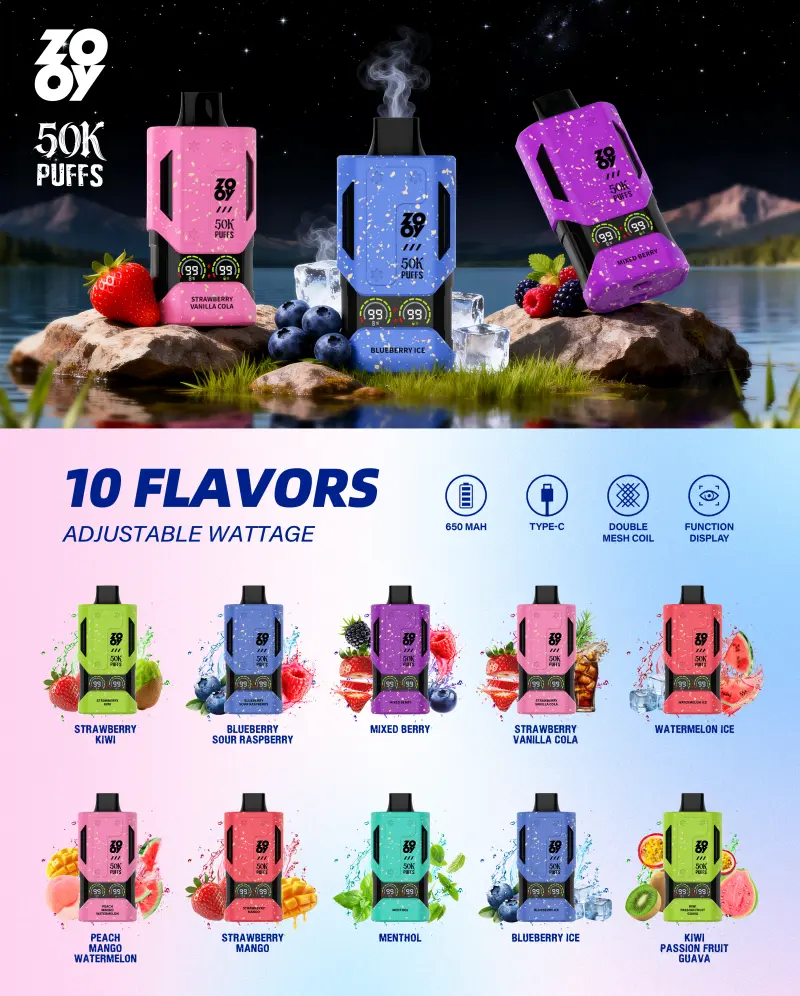 EU Vape ZOOY 50000 Puffs 50k Scherm Beste Wegwerp E-Sigaret Gratis Verzending