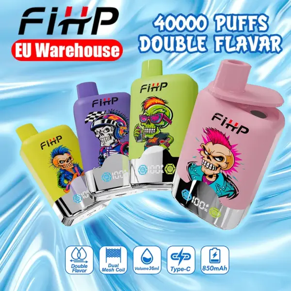 FIHP 40k Puffs 2 in 1 Dubbele Smaken Wegwerp Vape 40000 EU Magazijn
