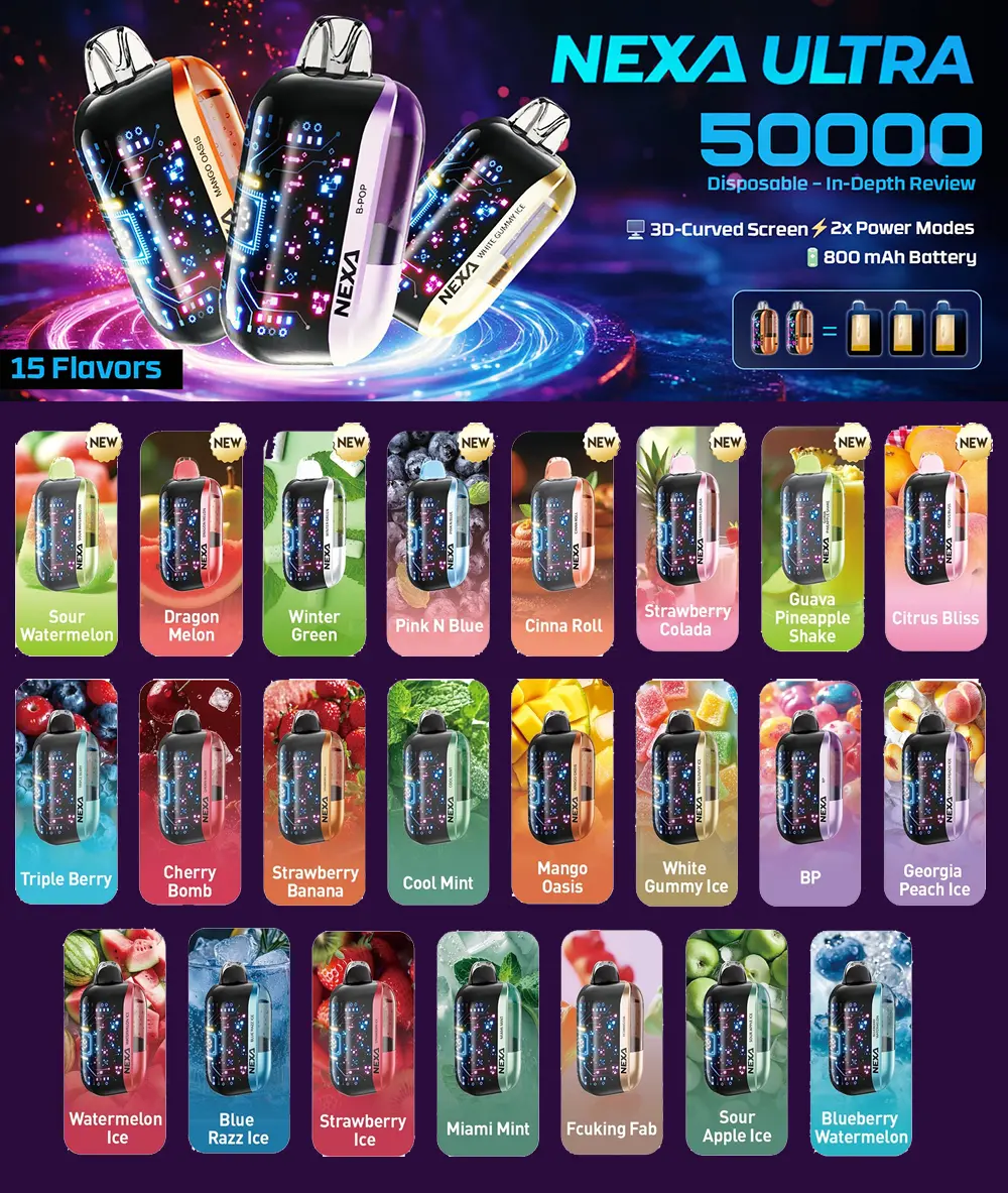 NEXA 50k Puffs Utral 50000 Crystal Wegwerp Vape met 20mg Nicotine Gratis Verzending