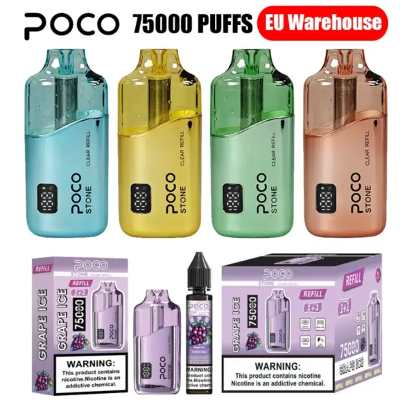 POCO 75K Puffs Stone Hervulbare Crystal Wegwerp Vape 75000 met 40ml Vloeistof EU Magazijn