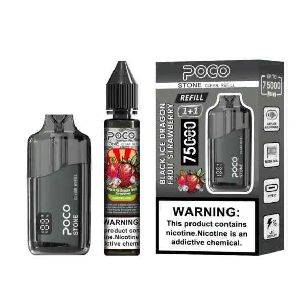 POCO 75K Puffs Stone Hervulbare Crystal Wegwerp Vape 75000 met 40ml Vloeistof EU Magazijn