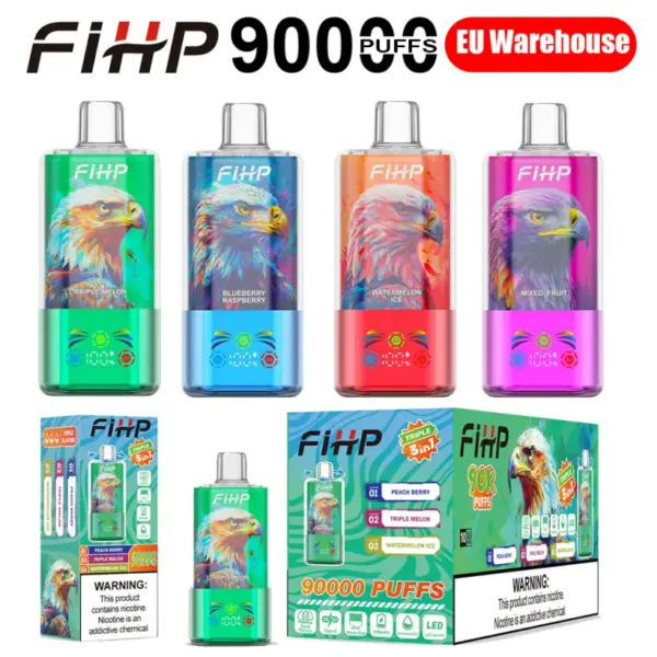 Puff 90k FIHP 90000 Trekjes 3 In 1 Crystal Wegwerp Vape Gratis Verzending Vanuit EU Magazijn