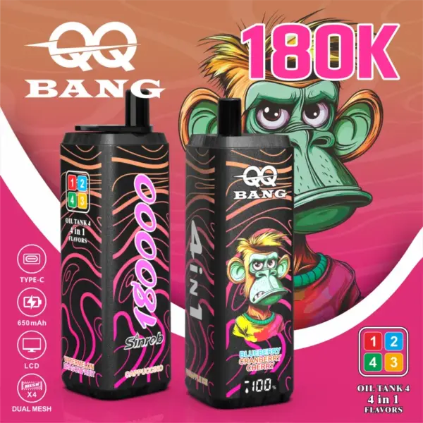 QQ Bang 180k Puffs 4 In 1 Wegwerp Vape 180000 Groothandel Gratis Verzending