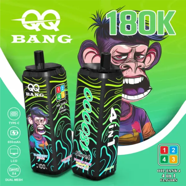 QQ Bang 180k Puffs 4 In 1 Wegwerp Vape 180000 Groothandel Gratis Verzending