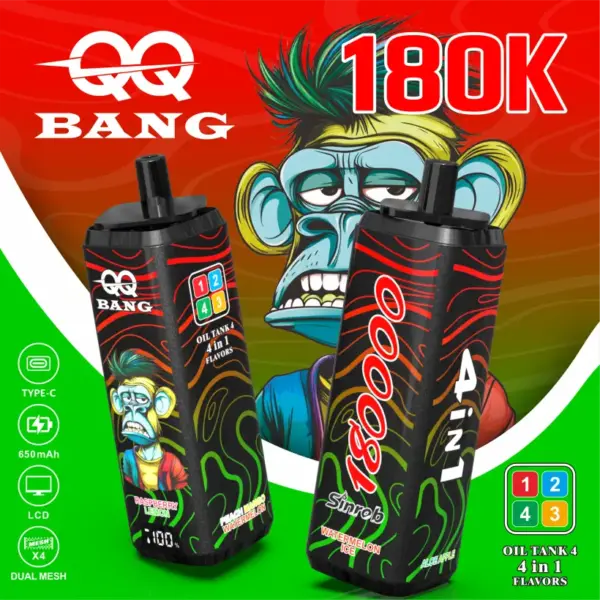 QQ Bang 180k Puffs 4 In 1 Wegwerp Vape 180000 Groothandel Gratis Verzending