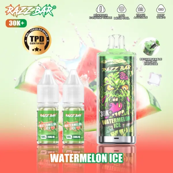 Puff 30000 Razz Bar 30k Puffs TPD Wegwerpvape Groothandel Navulbaar Met 20ml E Liquid Gratis Verzending Vanuit EU