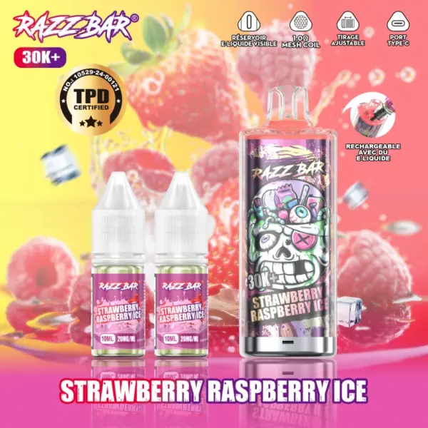 Puff 30000 Razz Bar 30k Puffs TPD Wegwerpvape Groothandel Navulbaar Met 20ml E Liquid Gratis Verzending Vanuit EU