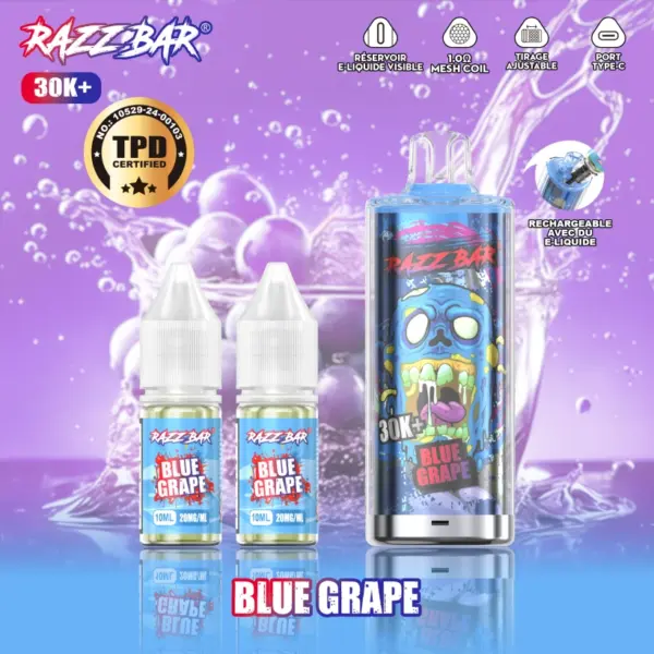 Puff 30000 Razz Bar 30k Puffs TPD Wegwerpvape Groothandel Navulbaar Met 20ml E Liquid Gratis Verzending Vanuit EU