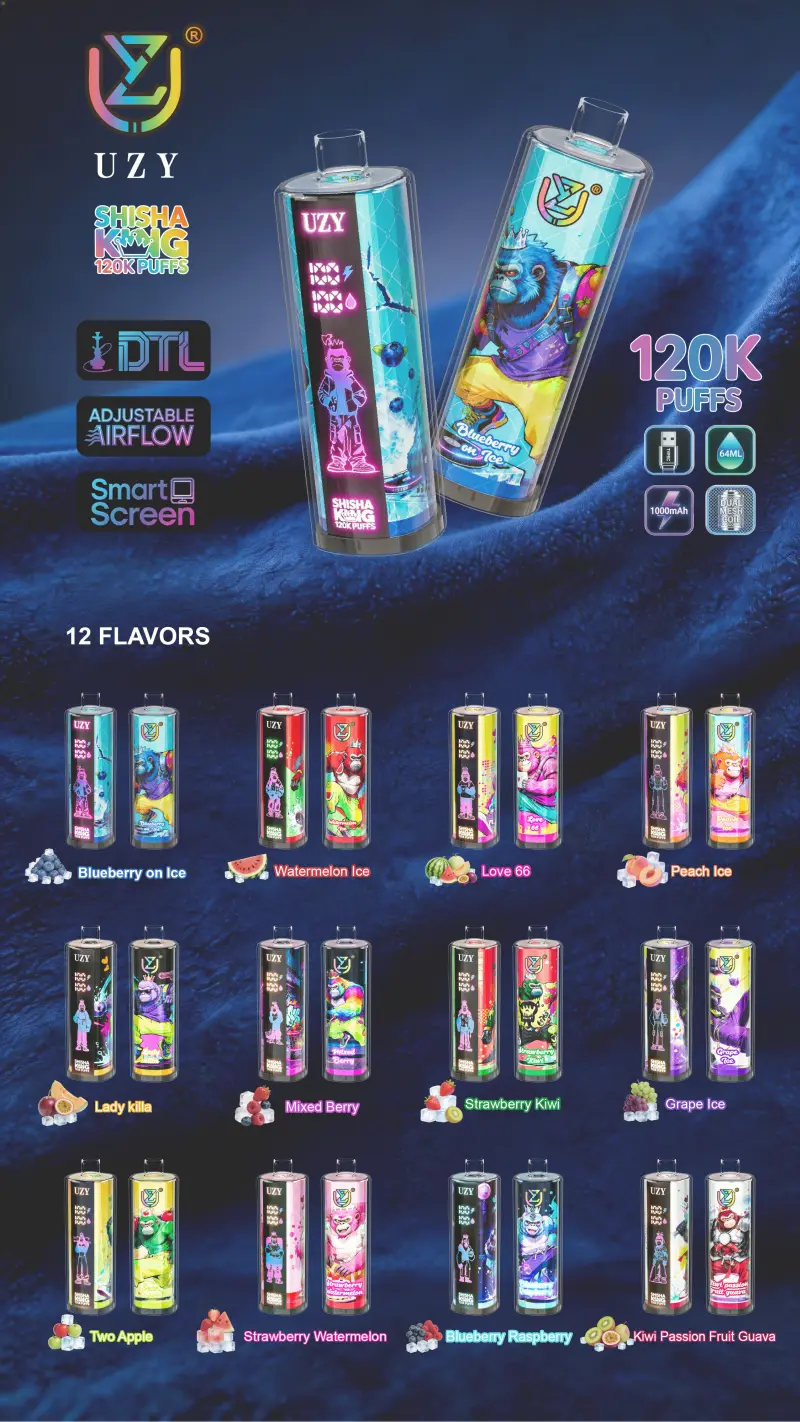 UZY 120K Puffs Shisha King DTL Wegwerp Vape 120000 EU Magazijn