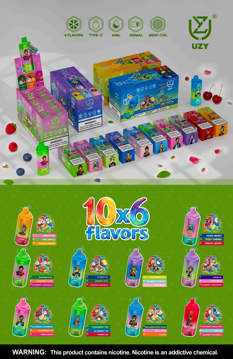UZY 150K Puffs 6 in 1 Smaken Wegwerp Vape 150000 Gratis Verzending EU Magazijn