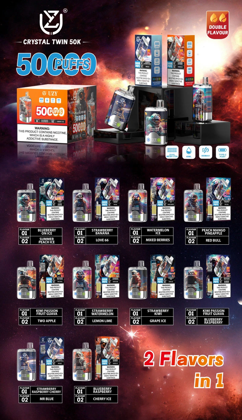 UZY 50K Puffs 2 in 1 Dubbele Smaak Wegwerp Vape Winkel 50000 EU Magazijn