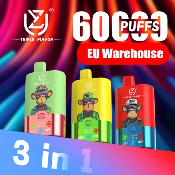 UZY 60K Puffs 3 in 1 Beste Wegwerp Vape 60000 Gratis Verzending EU Magazijn