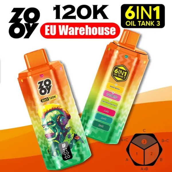 ZOOY 120K Puffs 6-in-1 Wegwerp Vape 120000 Gratis verzending vanuit EU-magazijn