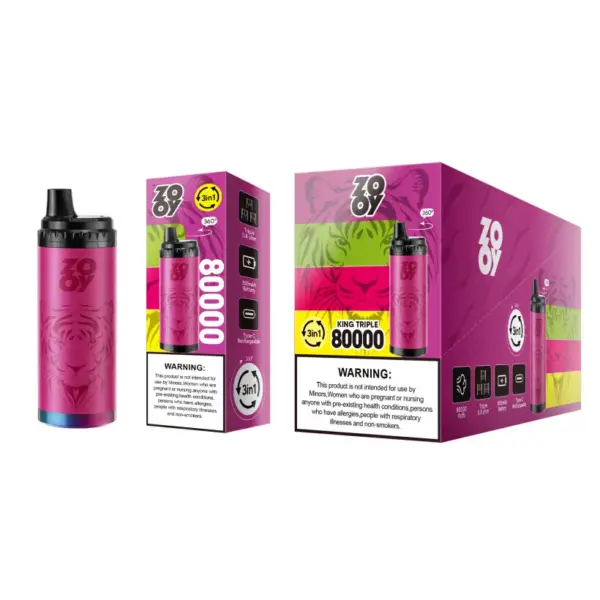 ZOOY 80k Puffs Wegwerpvape King Triple 80000 3 in 1 EU Magazijn