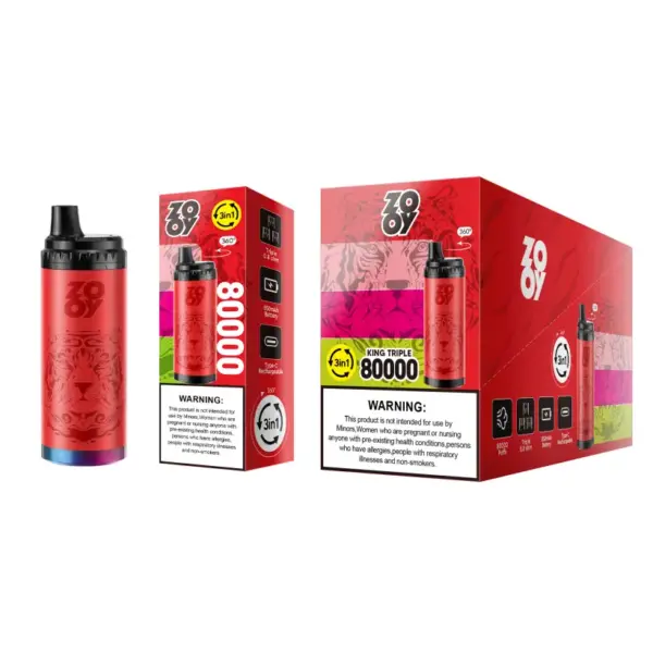 ZOOY 80k Puffs Wegwerpvape King Triple 80000 3 in 1 EU Magazijn