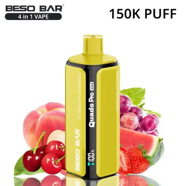 BESO BAR Quads Pro 150K Puffs 4-in-1 Wegwerp Vape met Fruitsmaken Gratis Verzending