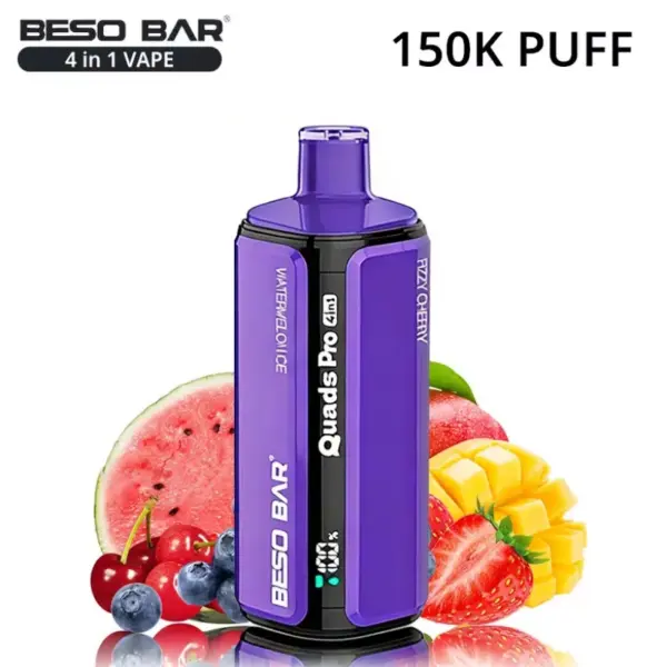 BESO BAR Quads Pro 150K Puffs 4-in-1 Wegwerp Vape met Fruitsmaken Gratis Verzending