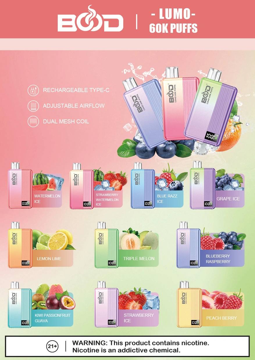 BOOD Lumo 60K Puffs 60000 Wegwerp Vape Groothandel Gratis Verzending