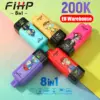 FIHP 200K Puffs 8 In 1 Wegwerp E Sigaret 200000 Gratis Verzending EU Magazijn