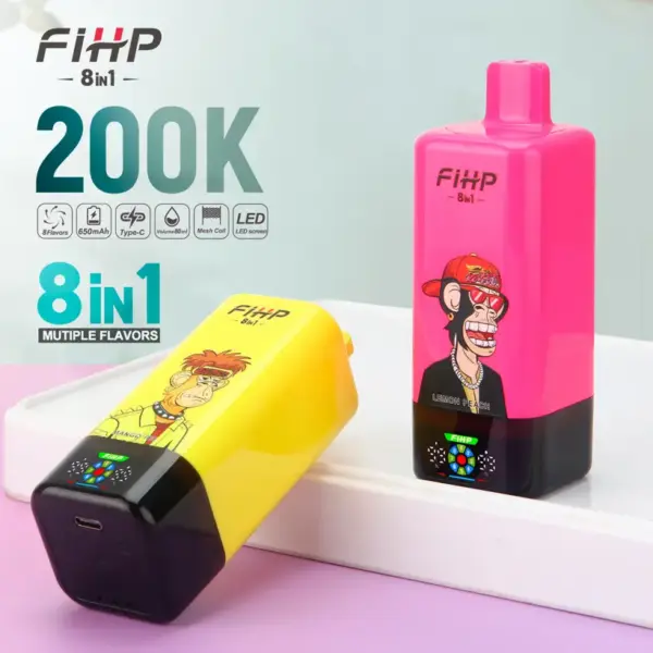 FIHP 200K Puffs 8 In 1 Wegwerp E Sigaret 200000 Gratis Verzending EU Magazijn