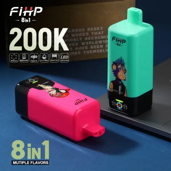 FIHP 200K Puffs 8 In 1 Wegwerp E Sigaret 200000 Gratis Verzending EU Magazijn