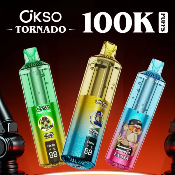 OKSO Tornado 100k Puffs 100000 Oplaadbare Wegwerp Vape Pen Gratis Verzending