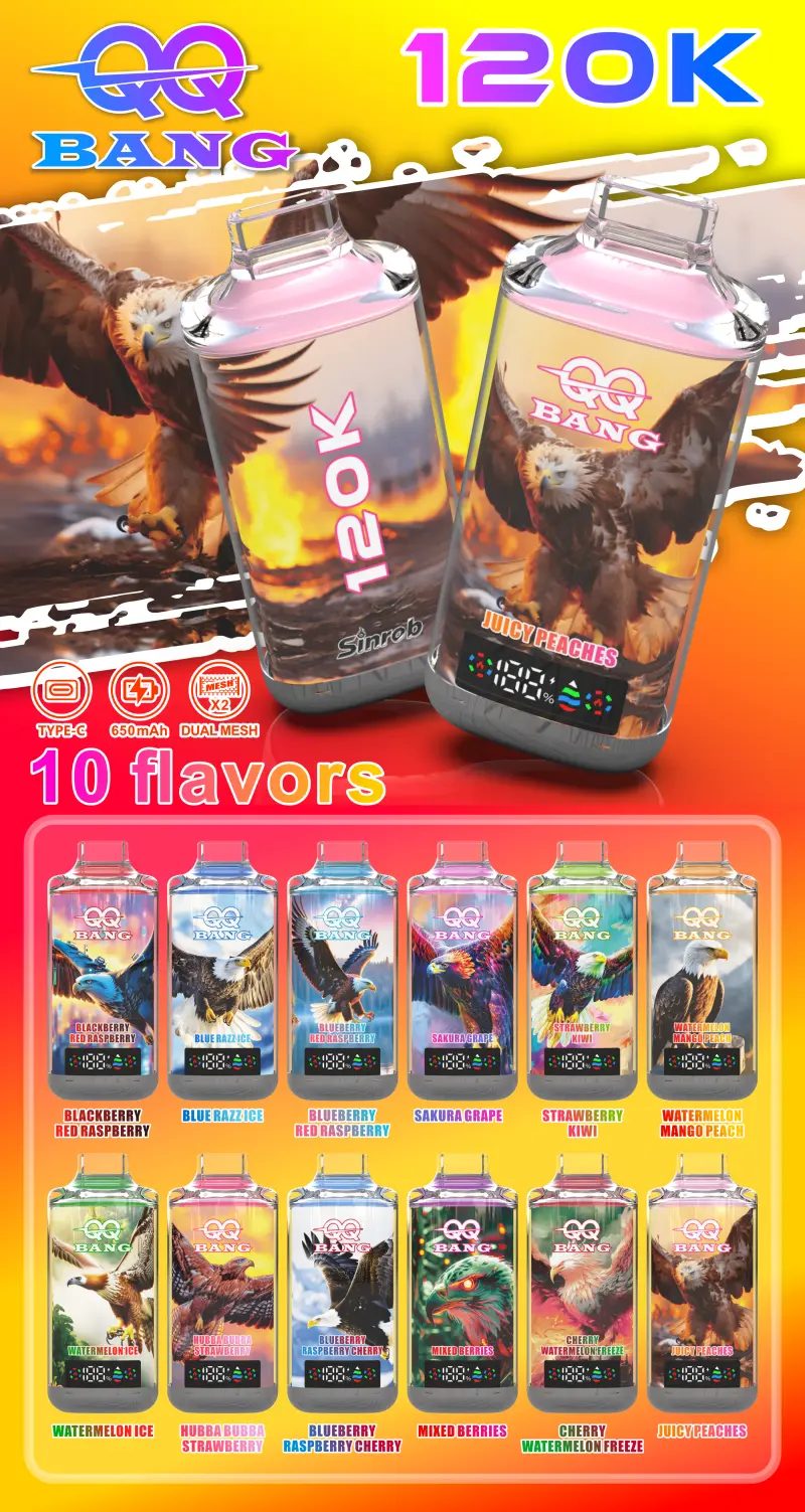QQ Bang 120K Puffs Crystal Goedkope Wegwerp E Sigaret 120000 Gratis Verzending