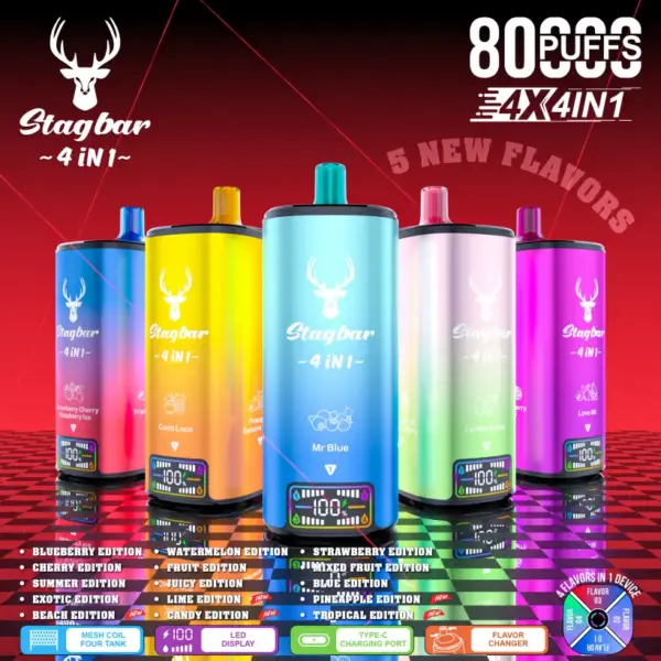 Stagbar 80k Puffs Wegwerp Vape Stag Bar 4-in-1 Gratis Verzending EU Magazijn