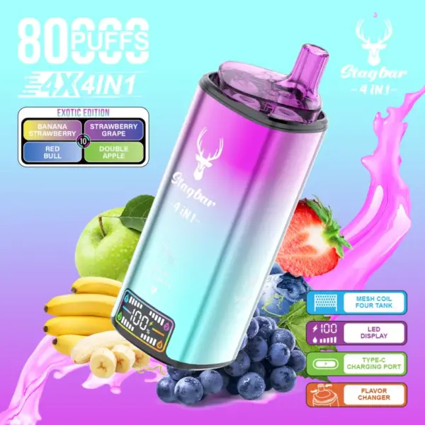 Stagbar 80k Puffs Wegwerp Vape Stag Bar 4-in-1 Gratis Verzending EU Magazijn