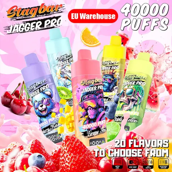 Stagbar Jagger Pro 40K Puffs 40000 Wegwerp E Sigaret Groothandel EU Magazijn