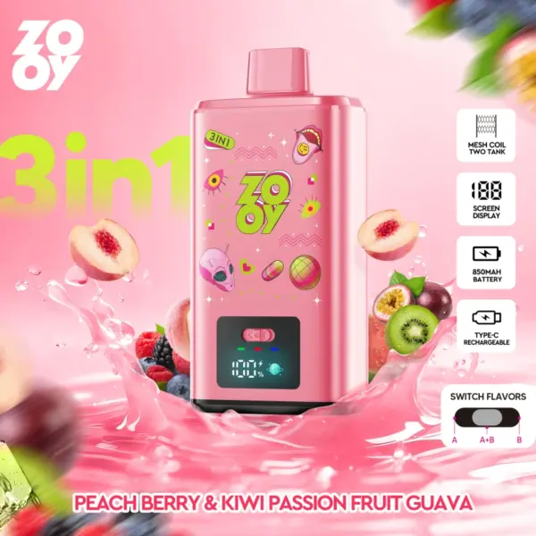 Zooy 150K Puffs 150000 Drie Smaken Wegwerp Vape 3 In 1 Groothandel EU Magazijn