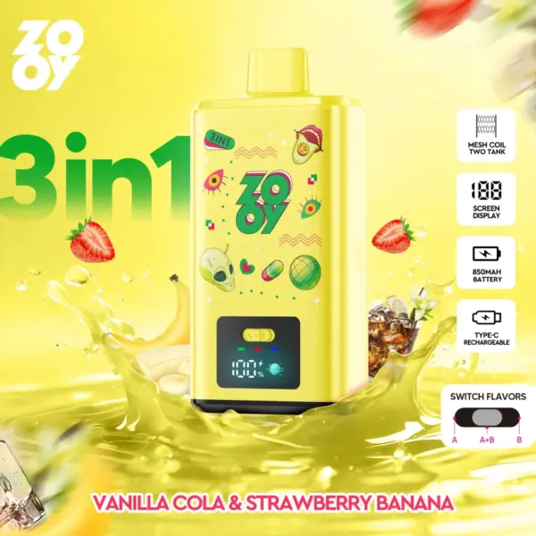 Zooy 150K Puffs 150000 Drie Smaken Wegwerp Vape 3 In 1 Groothandel EU Magazijn