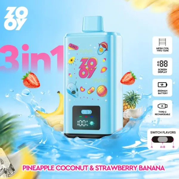 Zooy 150K Puffs 150000 Drie Smaken Wegwerp Vape 3 In 1 Groothandel EU Magazijn