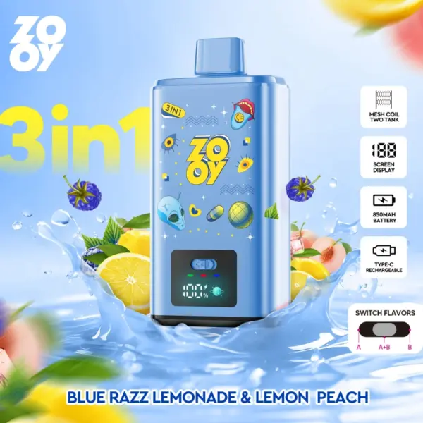 Zooy 150K Puffs 150000 Drie Smaken Wegwerp Vape 3 In 1 Groothandel EU Magazijn