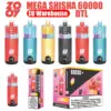 ZOOY Mega 60K Puffs 60000 DTL Shisha Wegwerp E Sigaret Groothandel EU Magazijn