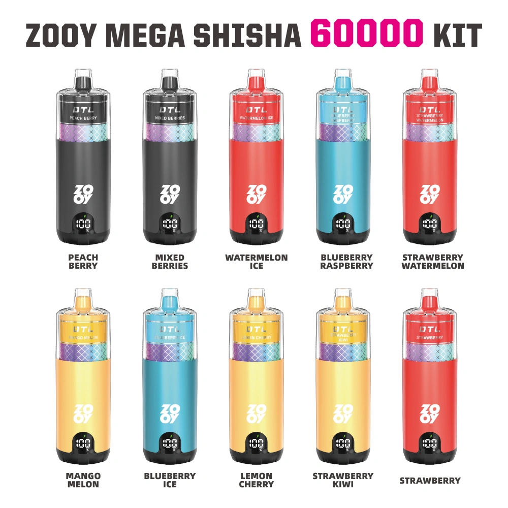 ZOOY Mega 60K Puffs 60000 DTL Shisha Wegwerp E Sigaret Groothandel EU Magazijn