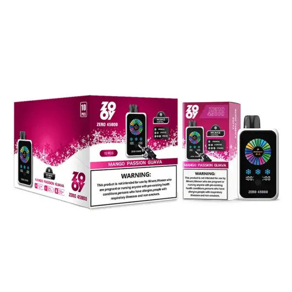 ZOOY ZERO 45K Puffs 45000 Nicotine En Ice Controle Wegwerp Vape Groothandel EU Magazijn