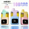 Mesii 100K Trekjes Visible Twins Dubbele Smaken Crystal Wegwerp Vape Gratis Verzending