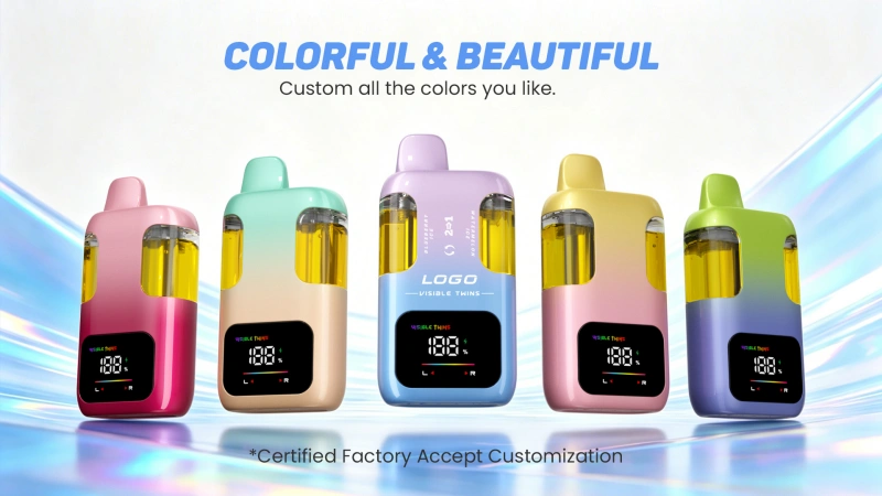 Mesii 100K Trekjes Visible Twins Dubbele Smaken Crystal Wegwerp Vape Gratis Verzending