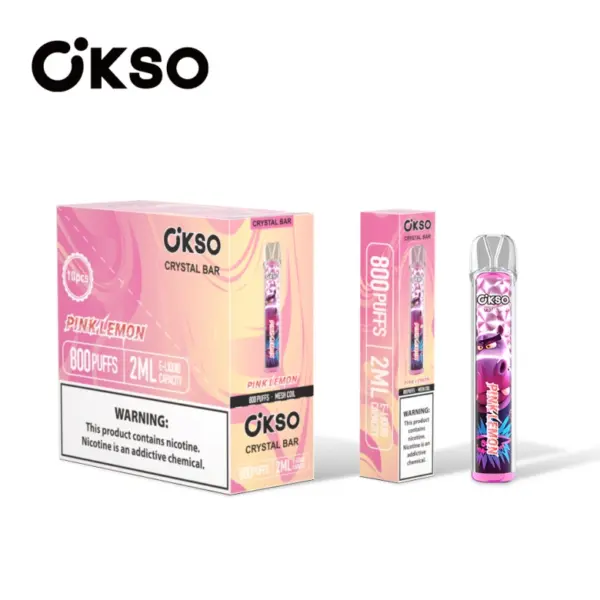 OKSO 800 Puffs Crystal Bar Wegwerp Vape Goedkoop Groothandel Met 2ml E Liquid
