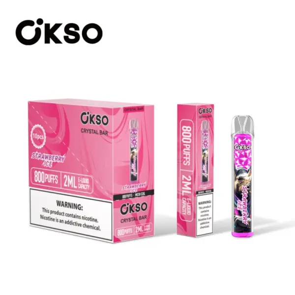 OKSO 800 Puffs Crystal Bar Wegwerp Vape Goedkoop Groothandel Met 2ml E Liquid