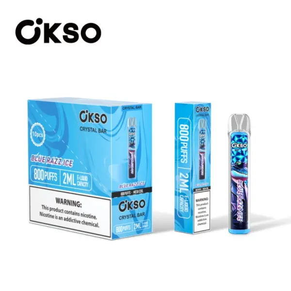 OKSO 800 Puffs Crystal Bar Wegwerp Vape Goedkoop Groothandel Met 2ml E Liquid